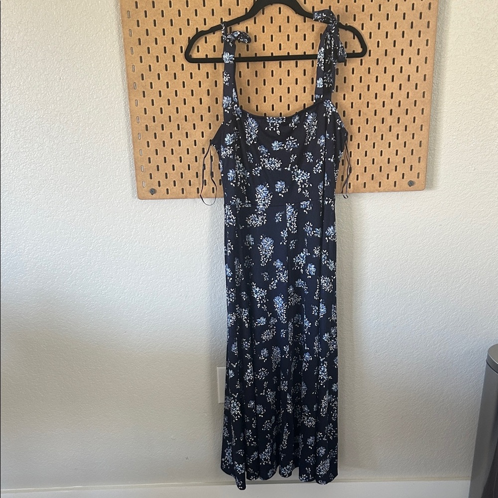 Francesca’s Floral Navy Blue Maxi Dress